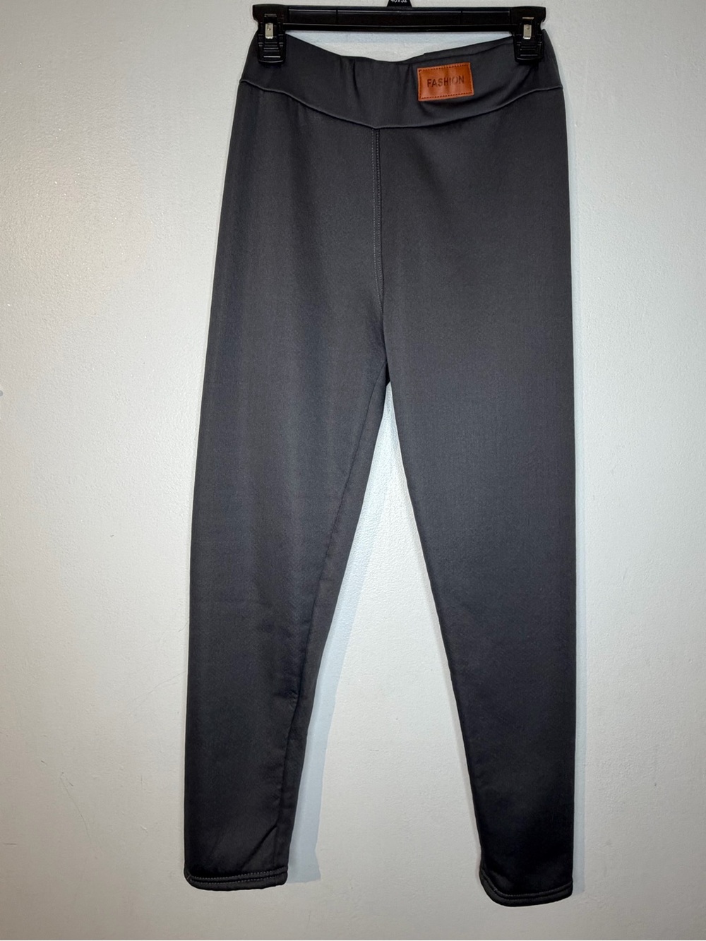 Youth Black Leggings with High Waist Patch